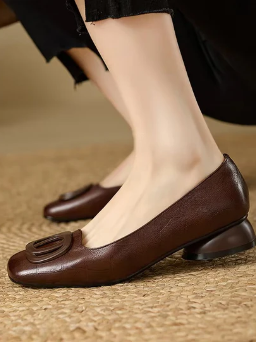 Płaskie Buty Skórzane Opium