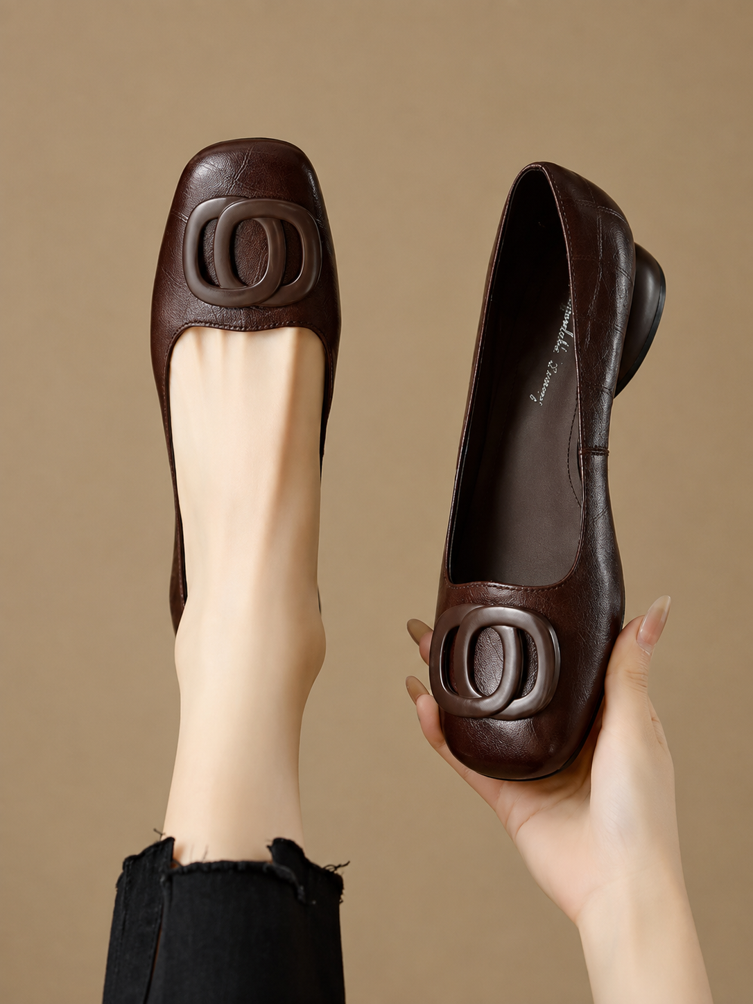 Płaskie Buty Skórzane Opium
