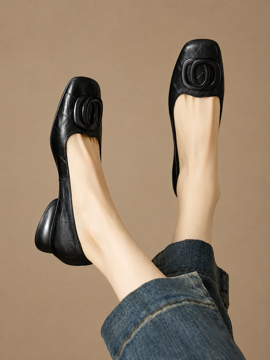 Płaskie Buty Skórzane Opium